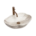REA-U0618 - Waskom voor op werkblad PEARL 38x50,5 cm keramiek/beige/steenlook