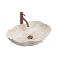 REA-U0619 - Opzetwastafel PEARL 38x50,5 cm keramiek/beige