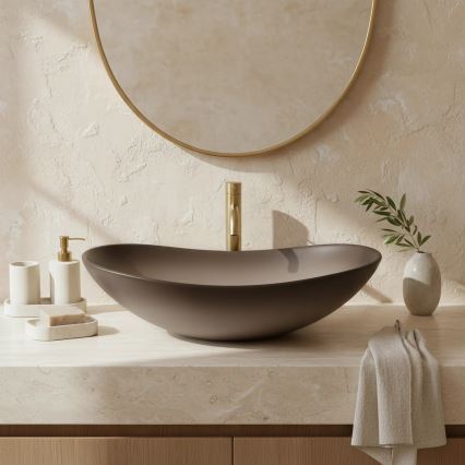 REA-U0626 - Vasque à poser ROYAL 36x62 cm céramique/marron