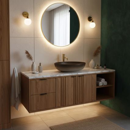 REA-U0627 - Vasque à poser CAROLA 39 x 51,5 cm céramique/beige/marron
