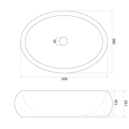 REA-U0633 - Vasque à poser MIKA GABRO 38x50 cm gris/effet pierre