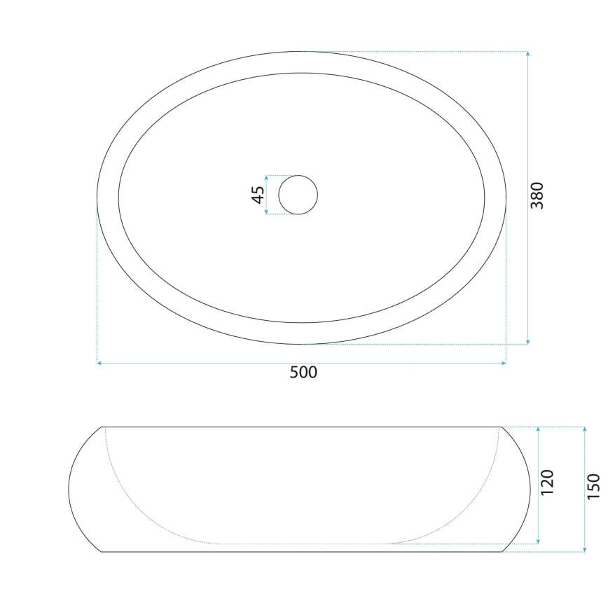 REA-U0634 - Lavabo à poser MIKA GABRO 38x50 cm noir/effet pierre