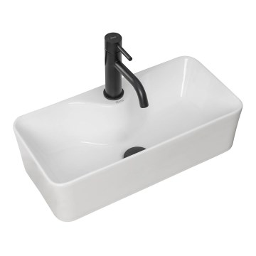 REA-U0699 - Opzetwastafel MERY 25x50,5 cm keramiek/glanzend wit