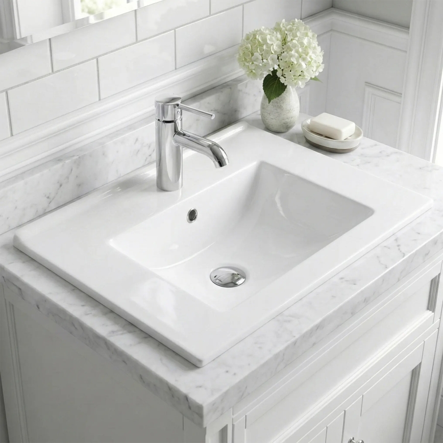 REA-U0786 - Lavabo à encastrer DAFNE 47x62 cm, céramique/blanc brillant