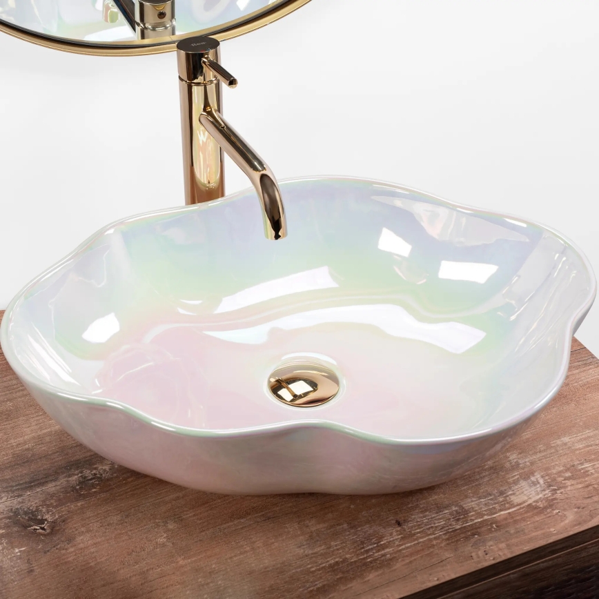 REA-U3309 - Opbouwwastafel PEARL 38x50,5 cm keramiek/veelkleurig