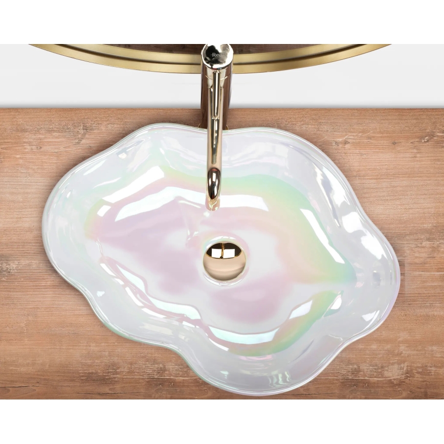 REA-U3309 - Opbouwwastafel PEARL 38x50,5 cm keramiek/veelkleurig