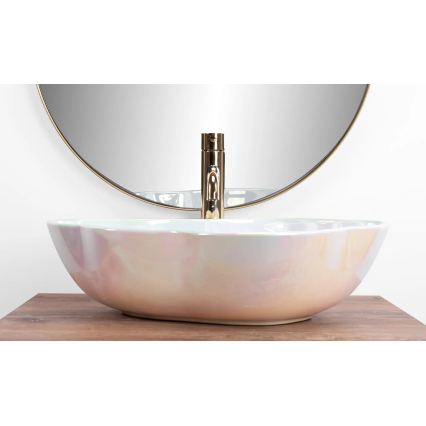 REA-U3309 - Opbouwwastafel PEARL 38x50,5 cm keramiek/veelkleurig