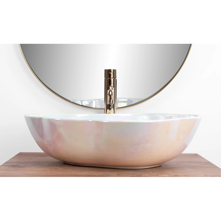 REA-U3309 - Opbouwwastafel PEARL 38x50,5 cm keramiek/veelkleurig