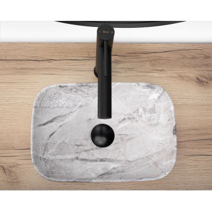 REA-U3321 - Lavabo à poser BELINDA MINI 25x36 cm céramique/gris/effet pierre