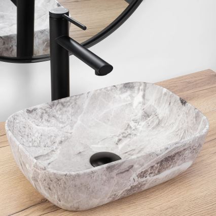 REA-U3321 - Opzetwastafel BELINDA MINI 25x36 cm keramiek/grijs/steenlook