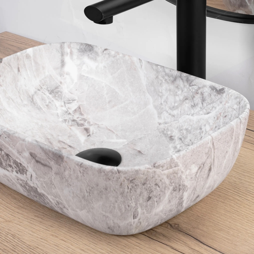REA-U3321 - Opzetwastafel BELINDA MINI 25x36 cm keramiek/grijs/steenlook