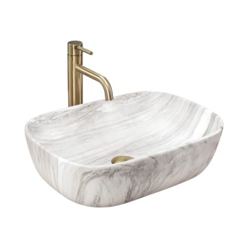 REA-U3324 - Lavabo à poser BELINDA 33x46 cm céramique/gris/aspect pierre