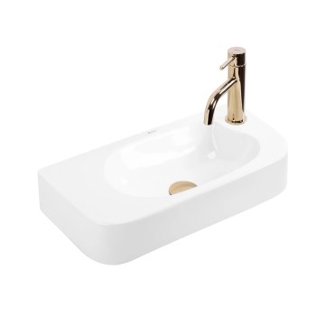 REA-U3610 - Lavabo ODETTA 25 x 51 cm, à poser/à suspendre, céramique, blanc brillant