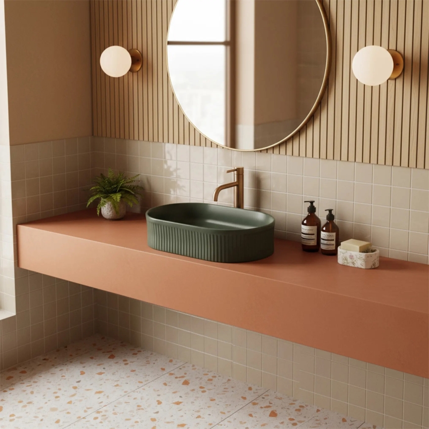 REA-U3611 - Vasque à poser VANDA 31 x 49 cm en céramique / vert foncé