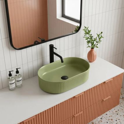 REA-U3612 - Opzetwastafel VANDA 31x49 cm keramiek/groen