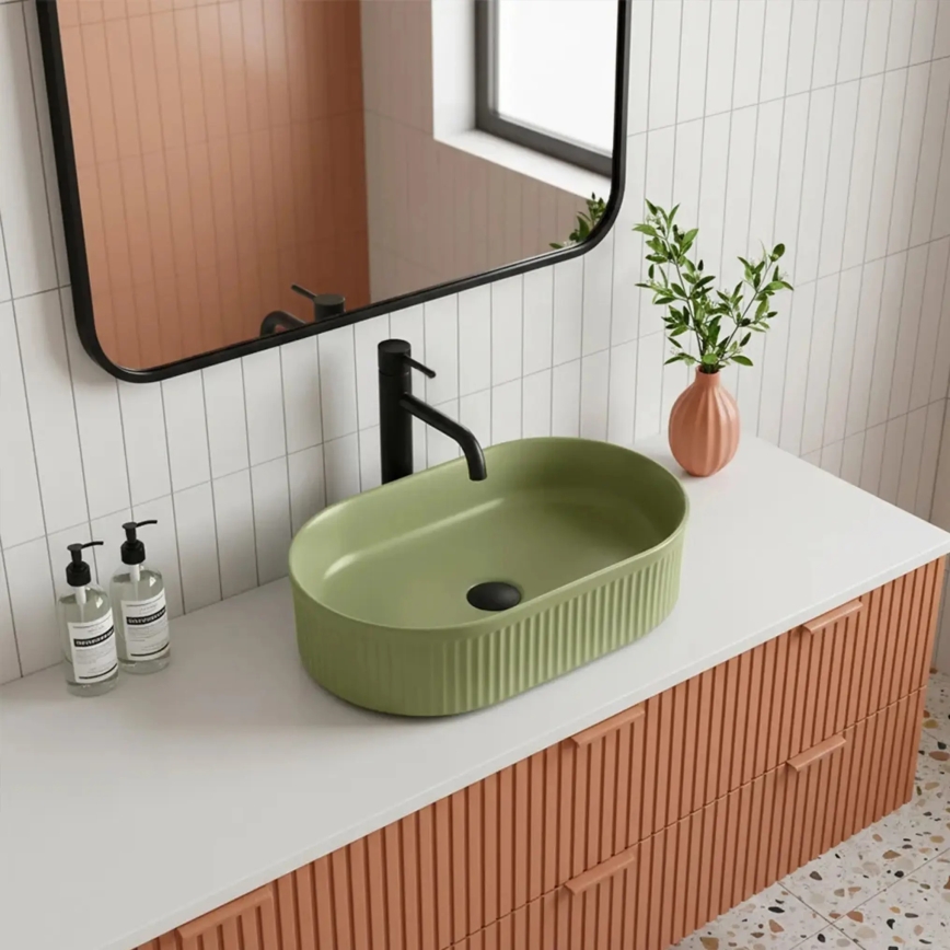 REA-U3612 - Opzetwastafel VANDA 31x49 cm keramiek/groen