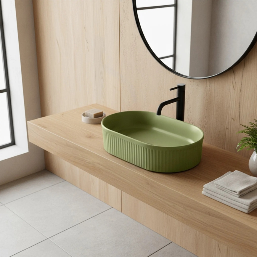 REA-U3612 - Opzetwastafel VANDA 31x49 cm keramiek/groen