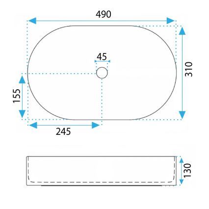 REA-U3612 - Opzetwastafel VANDA 31x49 cm keramiek/groen