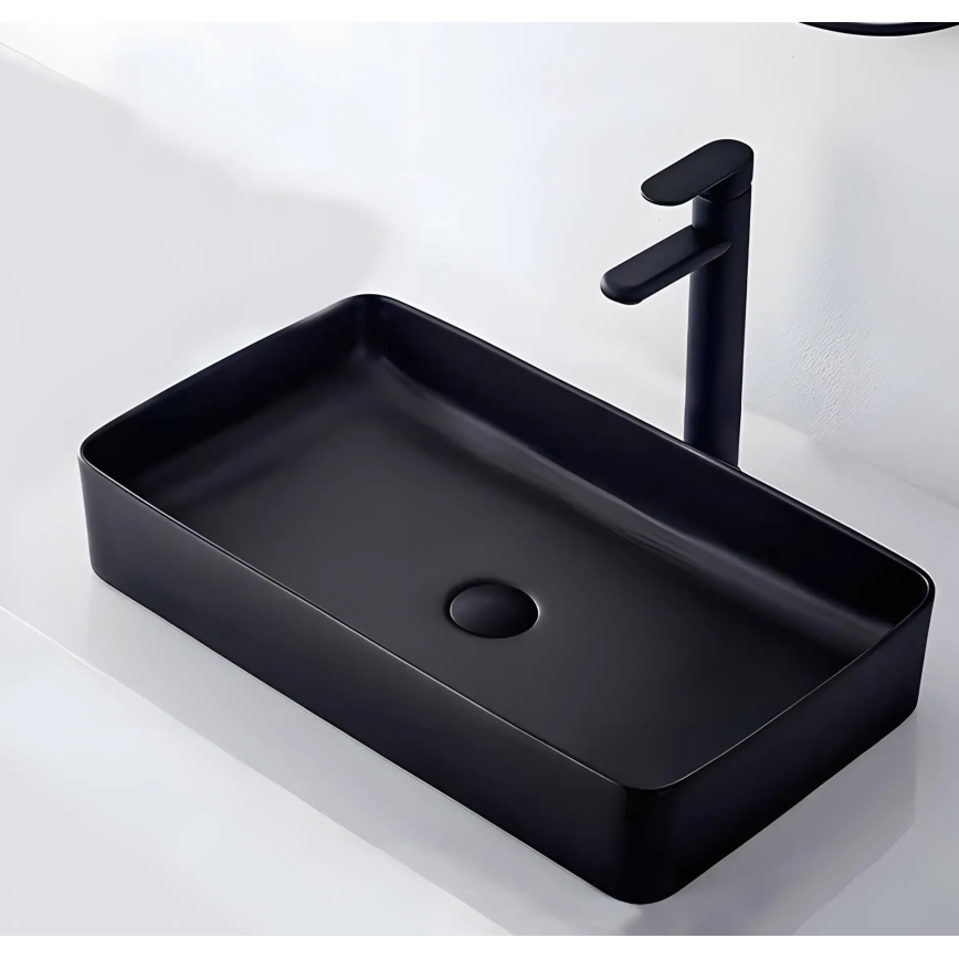 REA-U3690 - Opzetwastafel DENIS 35x61 cm keramiek/mat zwart