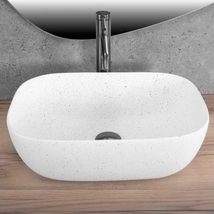 REA-U4001 - Wastafel voor op het werkblad BELINDA 33,5x46,5 cm keramiek/mat wit