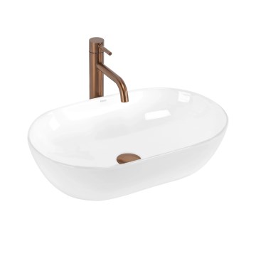 REA-U4331 - Opzetwastafel AMELIA 32,5x52 cm keramiek/glanzend wit