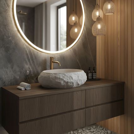 REA-U4332 - Vasque à poser MIKA 38x50 cm beige/gris/effet pierre