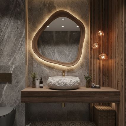 REA-U4332 - Vasque à poser MIKA 38x50 cm beige/gris/effet pierre