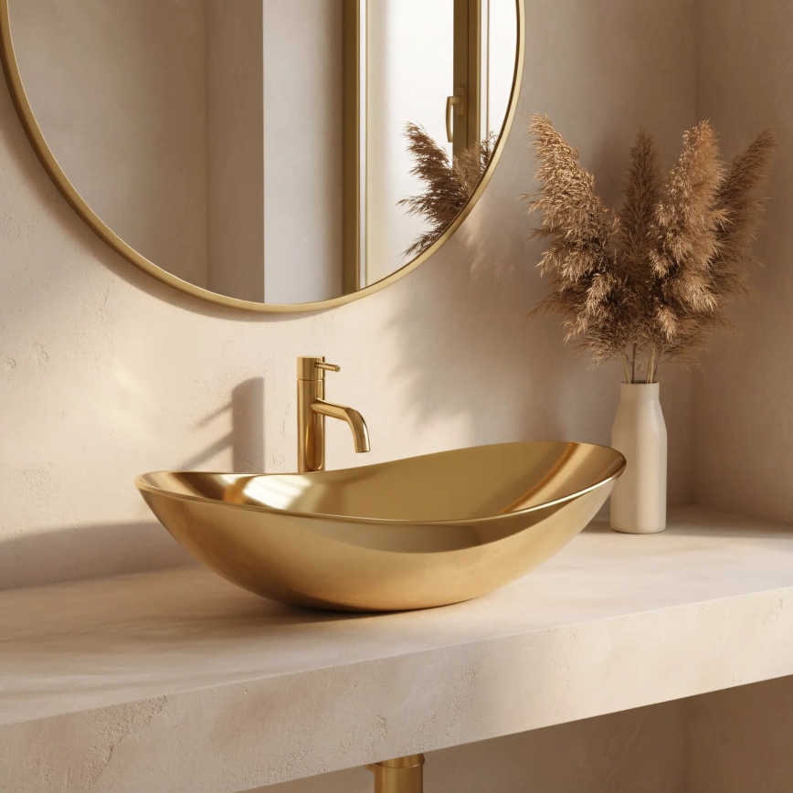 REA-U4545 - Vasque à poser ROYAL 36x60,5 cm céramique/doré