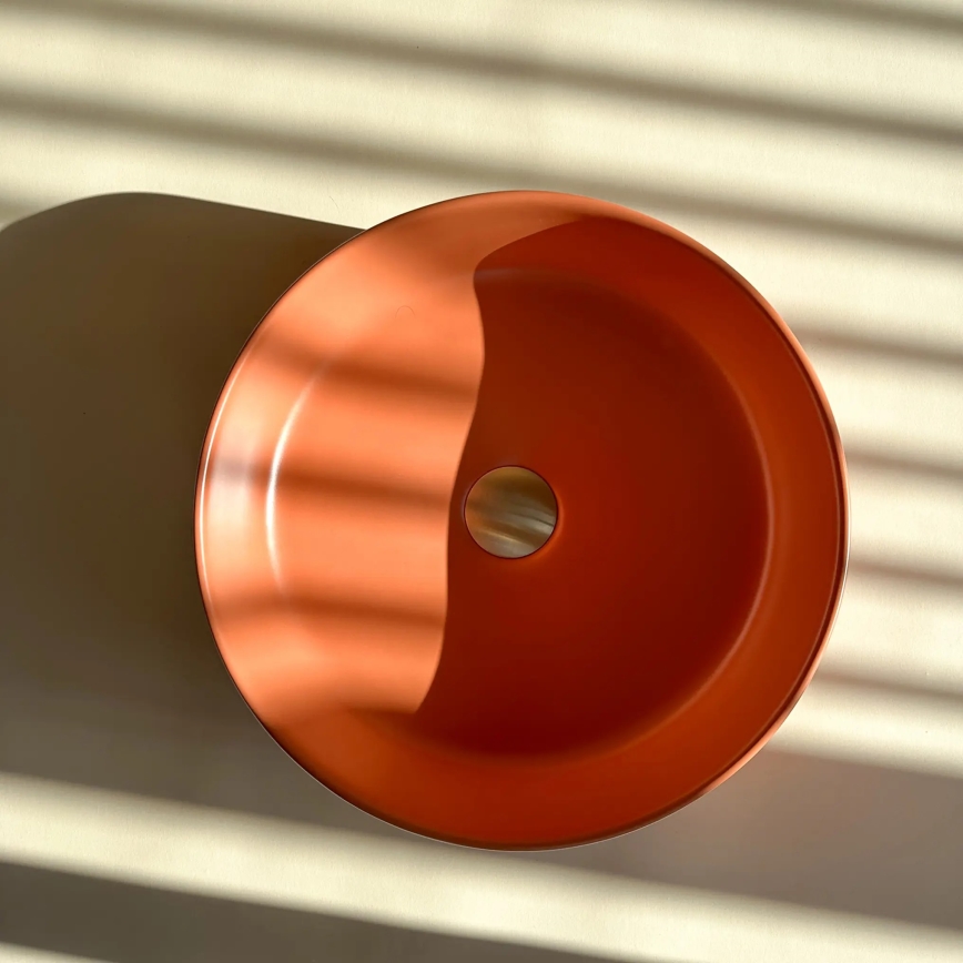 REA-U4566 - Opzetwastafel SAMI Ø 37 cm keramiek/mat oranje