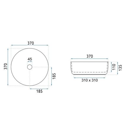 REA-U4567 - Opzetwastafel SAMI Ø 37 cm keramiek/mat groen