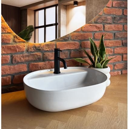 REA-U4620 - AURA opzetwastafel 38,5x50,5 cm keramiek/glanzend wit