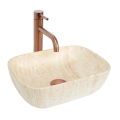 REA-U4700 - Opzetwastafel BELINDA MINI 25x36 cm keramiek/beige/steenlook