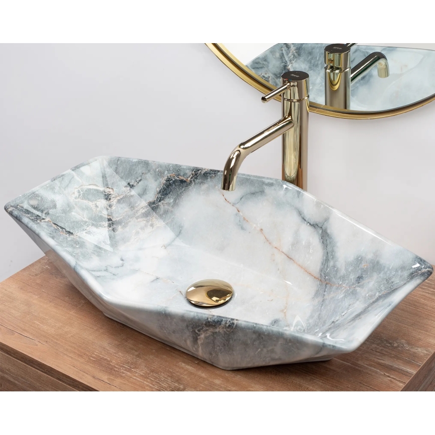 REA-U5602 - Lavabo à poser VEGAS 37x57 cm céramique/effet pierre