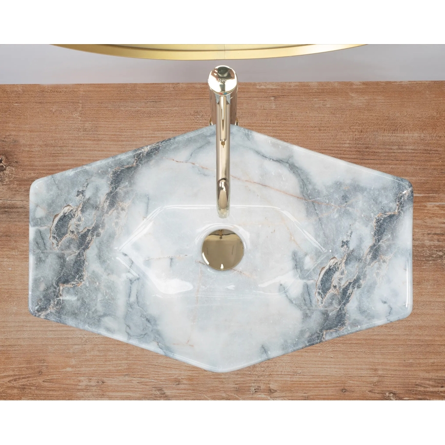REA-U5602 - Opbouwwastafel VEGAS 37x57 cm keramiek/steenlook