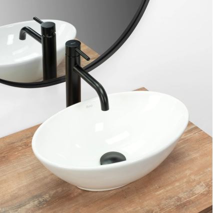 REA-U5804 - Lavabo à poser PAMELA MINI 26,5 x 40 cm céramique/blanc brillant