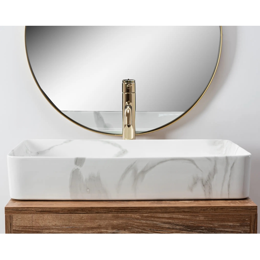 REA-U5896 - Lavabo à poser DENIS 35x61,5 cm céramique/décor marbre