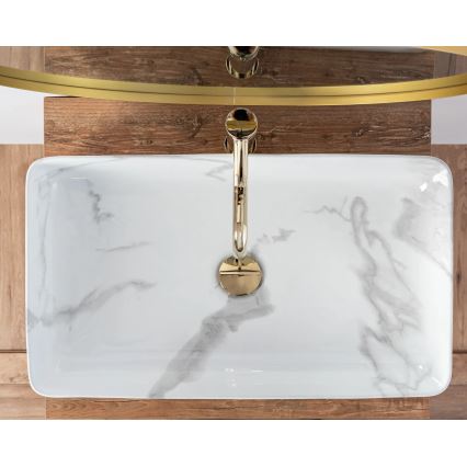 REA-U5896 - Lavabo à poser DENIS 35x61,5 cm céramique/décor marbre