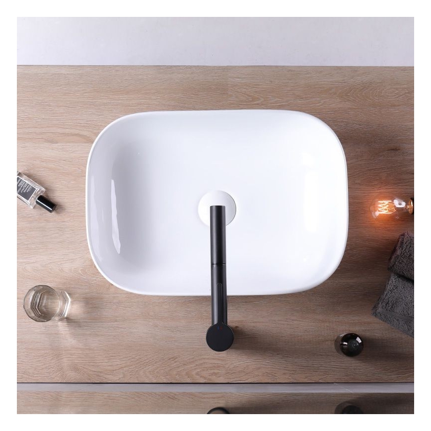 REA-U6300 - Lavabo à poser MONA SLIM 40x50,5 cm céramique/blanc brillant