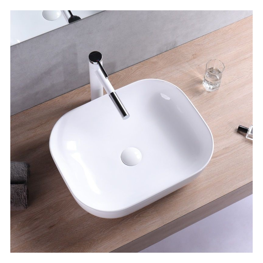 REA-U6300 - Lavabo à poser MONA SLIM 40x50,5 cm céramique/blanc brillant