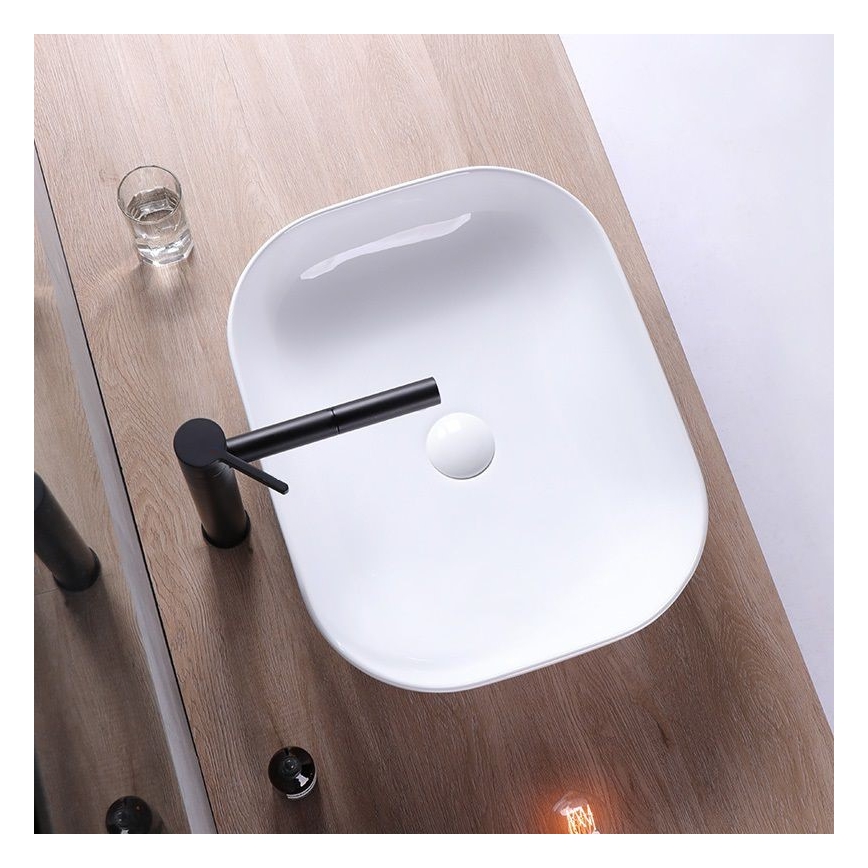 REA-U6300 - Lavabo à poser MONA SLIM 40x50,5 cm céramique/blanc brillant