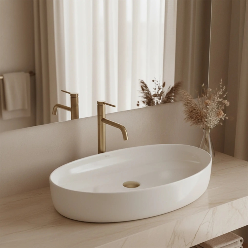 REA-U6371 - Lavabo à poser JOANA 40,5x65,5 cm céramique/blanc brillant