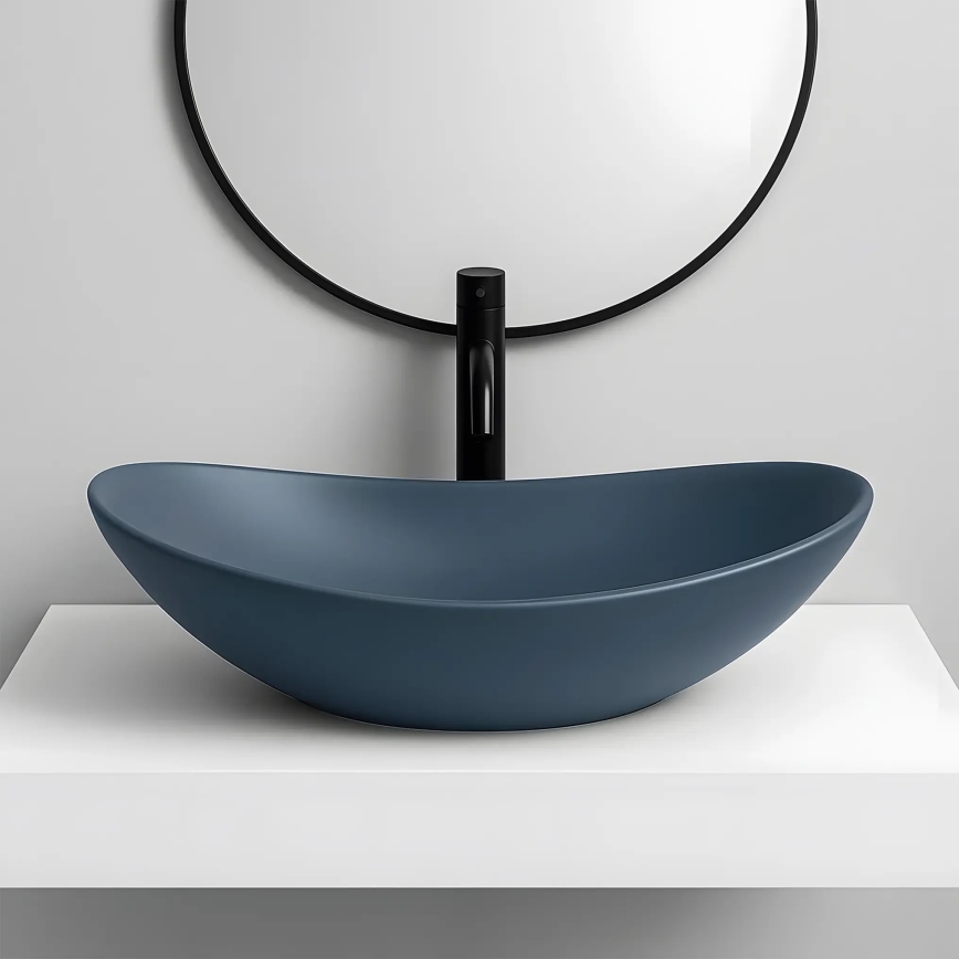 REA-U6373 - Opzetwastafel ROYAL 35,5x61,5 cm keramiek/blauw