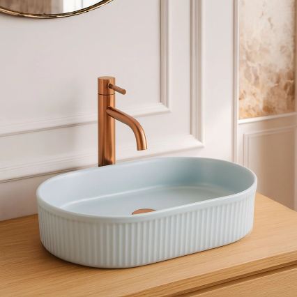 REA-U6375 - Opzetwastafel VANDA 31x49 cm keramiek/mat blauw