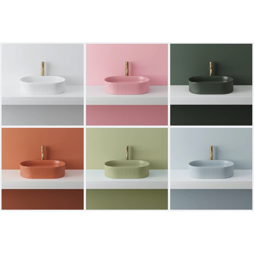 REA-U6376 - Lavabo à poser VANDA 31x49 cm céramique/rose mat