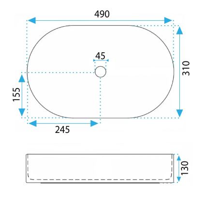 REA-U6376 - Lavabo à poser VANDA 31x49 cm céramique/rose mat