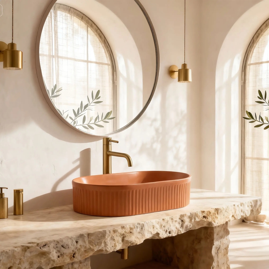 REA-U6377 - Lavabo à poser VANDA 31x49 cm céramique/orange