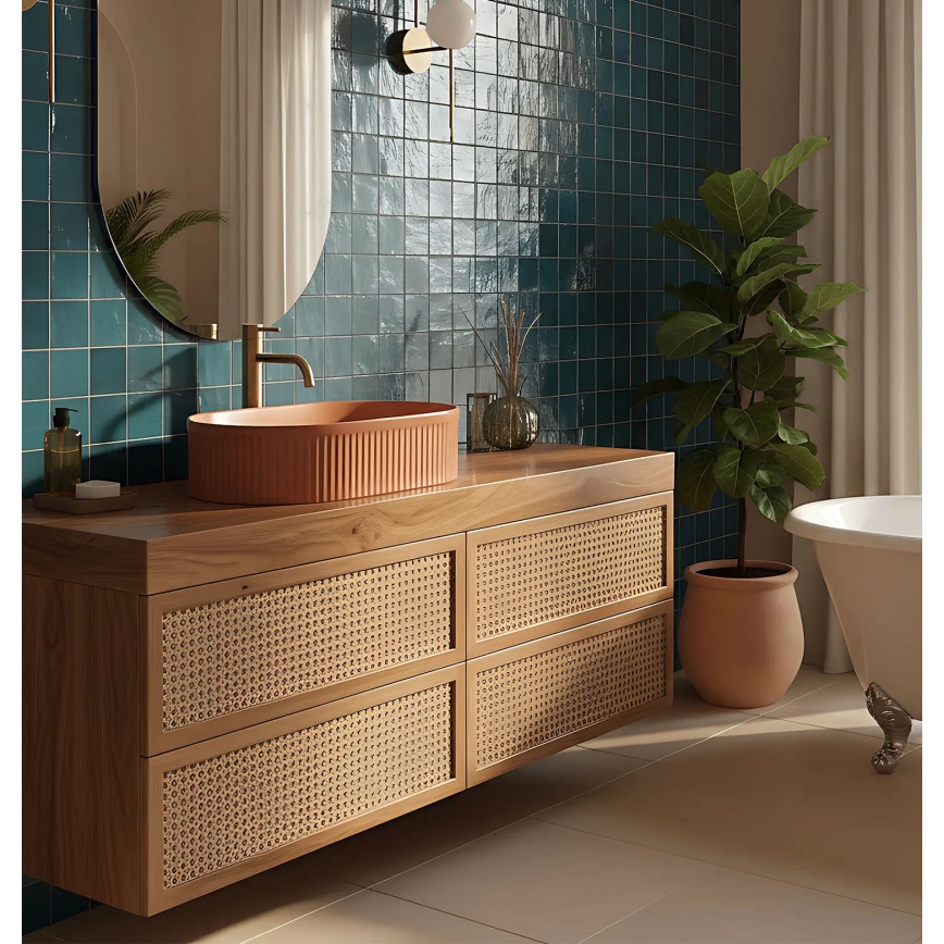 REA-U6377 - Lavabo à poser VANDA 31x49 cm céramique/orange