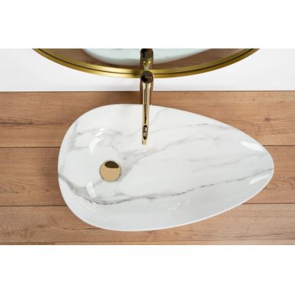 REA-U6501 - GRETA opzetwastafel 40x65,5 cm keramiek/steenlook