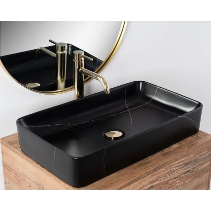 REA-U6510 - Lavabo à poser DENIS 35 x 61,5 cm céramique / noir mat