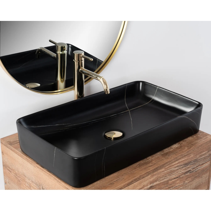 REA-U6510 - Lavabo à poser DENIS 35 x 61,5 cm céramique / noir mat